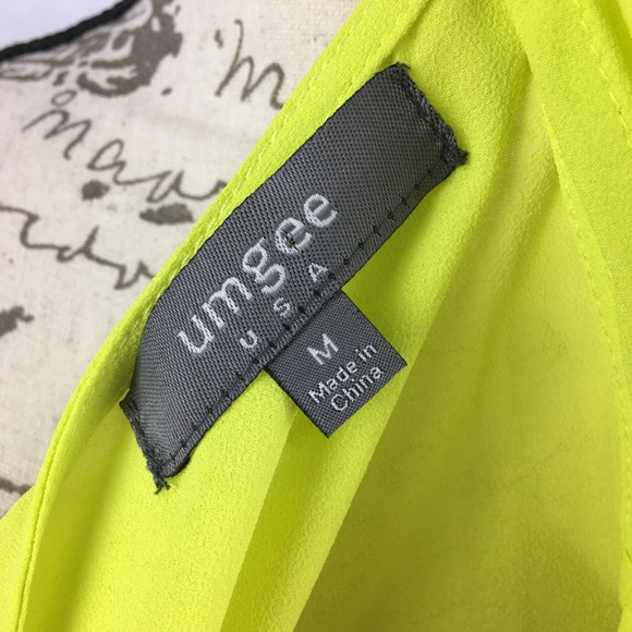 Umgee Lime Green Hi-low Side Cutout Tank Top Sz M - Picture 7 of 8